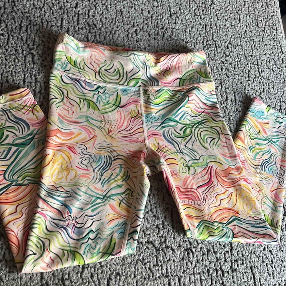 Athleta Girl High Rise Printed Chit Chat Capri